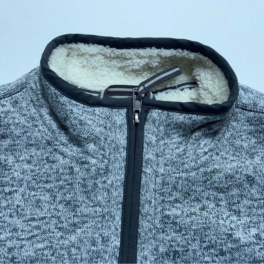 Orvis Sherpa Lined 1/4 Zip Pullover Mens Size Large Heathered Gray Fisherman